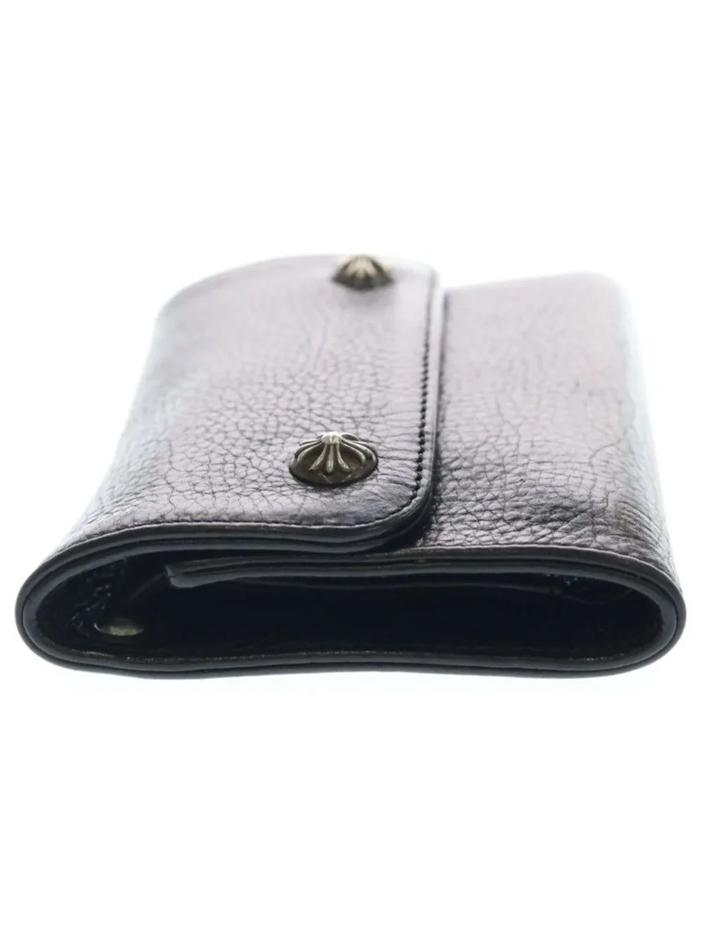 Chrome Hearts Wave Mini Leather Wallet Black